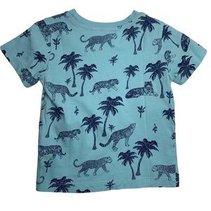 H&M 6-12m blue cheetah tee. GUC